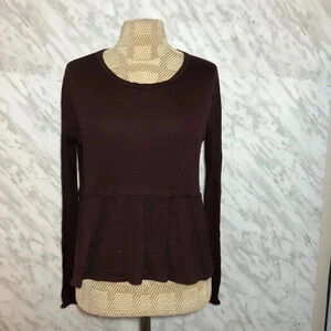 Aritzia Wilfred  Peplum Crop Top Purple Size Small
